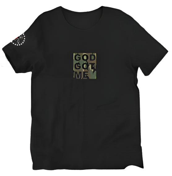 Black "GOD GOT ME" plush short sleeve
