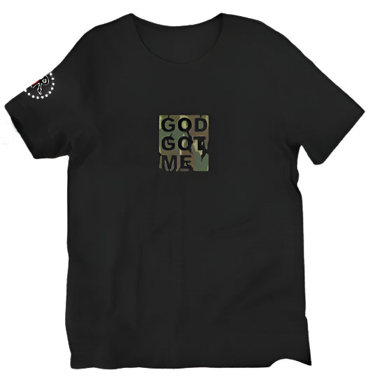 Black "GOD GOT ME" plush short sleeve
