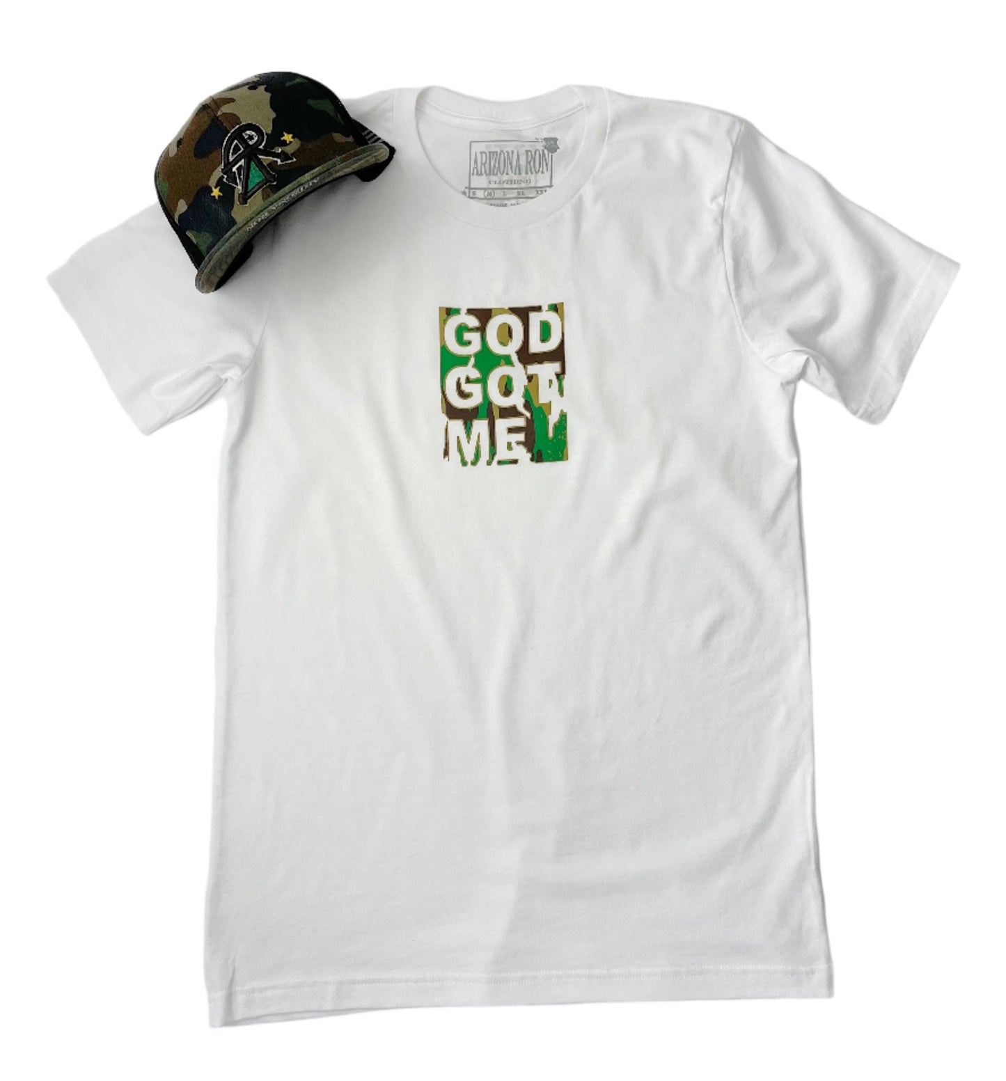 White "GOD GOT ME" plush short sleeve